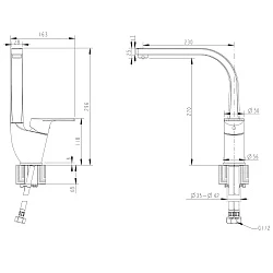 Смеситель для кухни Bravat Line F75299C-2 хром