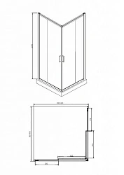 Душевой уголок Bravat Drop 90x90см BS090.2200A профиль хром, стекло прозрачное