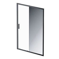 Дверь душевая в нишу AM.PM Gem 150см W90G-150-1-195BMir профиль черный, стекло прозрачное/зеркальное