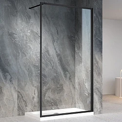 Душевая перегородка Veconi Korato KR-81B 100см KR81B-100-01-C8 профиль черный, стекло прозрачное