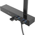 Душевая стойка Vincea Inspire VSFS-3I13TGM с термостатом, вороненая сталь