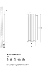 Радиатор электрический Приоритет TUNE ETU-155 9005P 150x50 черный
