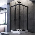 Душевой уголок AM.PM Gem 90x90см W90G-403-090BT профиль черный, стекло прозрачное