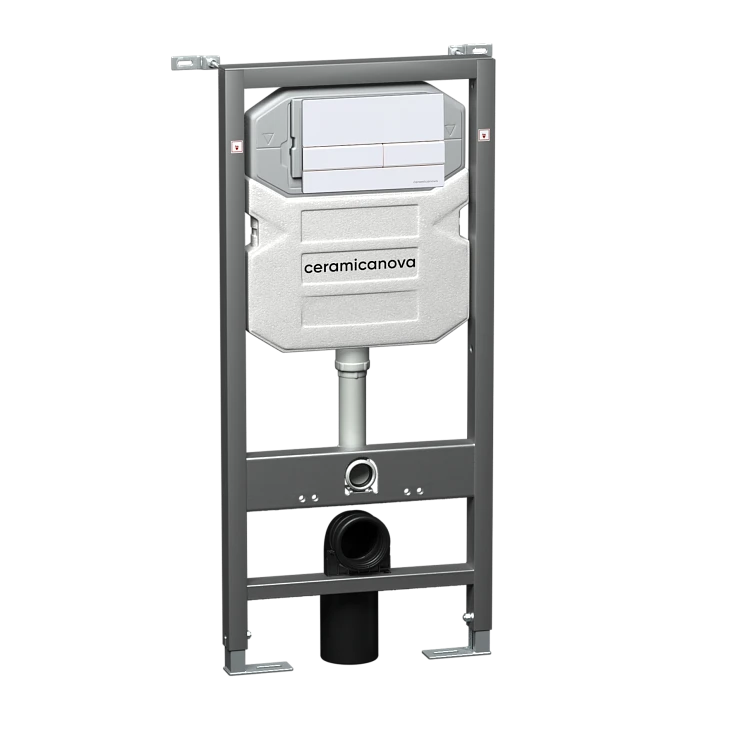 Система инсталляции для унитазов Ceramica Nova Envision Flat CN1002W с кнопкой белая глянцевая