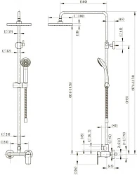 Душевая стойка Bravat Opal F9125183CP-A-RUS хром