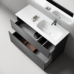 Тумба с раковиной Sancos Folk Floor 120 правая, напольная, Grey soft