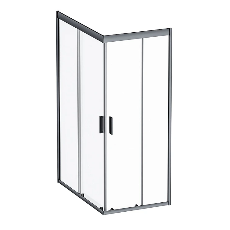 Душевой уголок AM.PM Gem 120x80см W90G-404-120280-BT профиль черный, стекло прозрачное