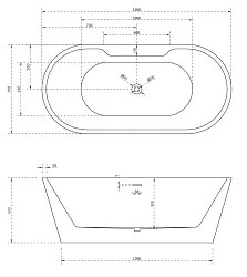 Акриловая ванна ABBER 150x70 AB9299-1.5 белая глянцевая