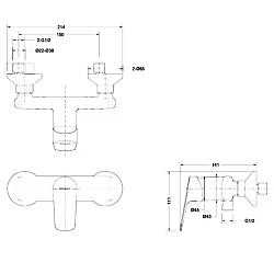 Смеситель для душа Bravat Rhein F9429564CP-01-ENG хром