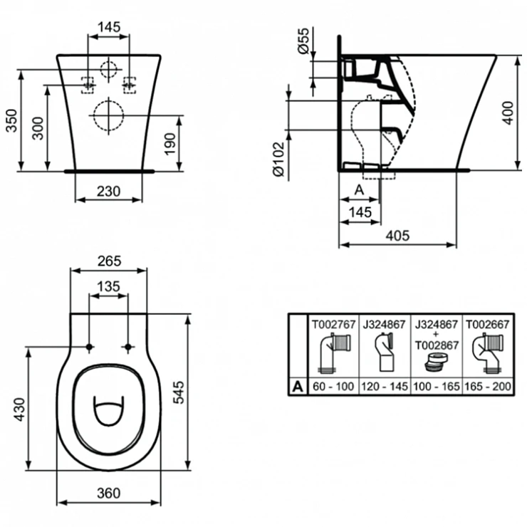Унитаз приставной Ideal Standard Connect Air AquaBlade Е004201 белый глянец