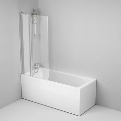 Шторка на ванну AM.PM Gem 80x140см W90BS-D3W5-140CT профиль хром, стекло прозрачное
