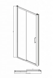 Душевая дверь в нишу Bravat Blackline 120x200см BD120.4101B профиль черный, стекло прозрачное
