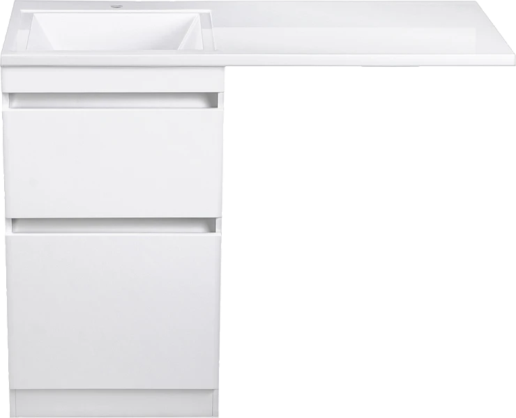 Тумба с раковиной Style Line Даллас 110 напольная, левая, эмаль, белый глянец
