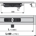Душевой лоток AlcaPlast APZ101 650 с опорами, хром