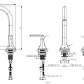 Смеситель для раковины ARROW AG4261CP на 3 отверстия, хром