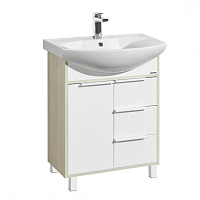 Тумба под раковину Aquaton Рико 65 1A213301RIB90 белая / ясень фабрик