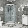 Душевая кабина Niagara Luxe 90x90см NG-7701DW профиль серебро