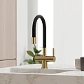 Смеситель для кухни Sancos Lucia SC4004BG брашированное золото/черный