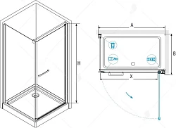 Душевой уголок RGW Passage PA-48 70х80см 04084878-011 профиль хром, стекло прозрачное