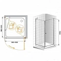 Душевой уголок Cezares Elena 100x100см ELENA-W-A-1-100-C-Cr профиль хром, стекло прозрачное