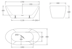Акриловая ванна BelBagno 170x80 BB77-1700 белая глянцевая