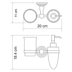 Дозатор Wasserkraft Ammer K-7089 со стаканом, хром матовый