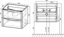 Тумба с раковиной Vincea Paola 60 темный дуб