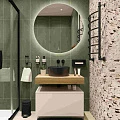Мебель для ванной STWORKI Ольборг 80 столешница дуб французский, без отверстий, с тумбой 80, с раков