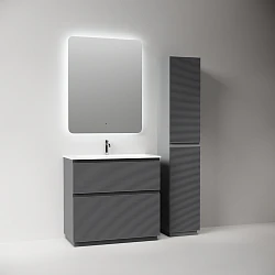 Тумба с раковиной Sancos Folk Floor 90 напольная, Grey soft