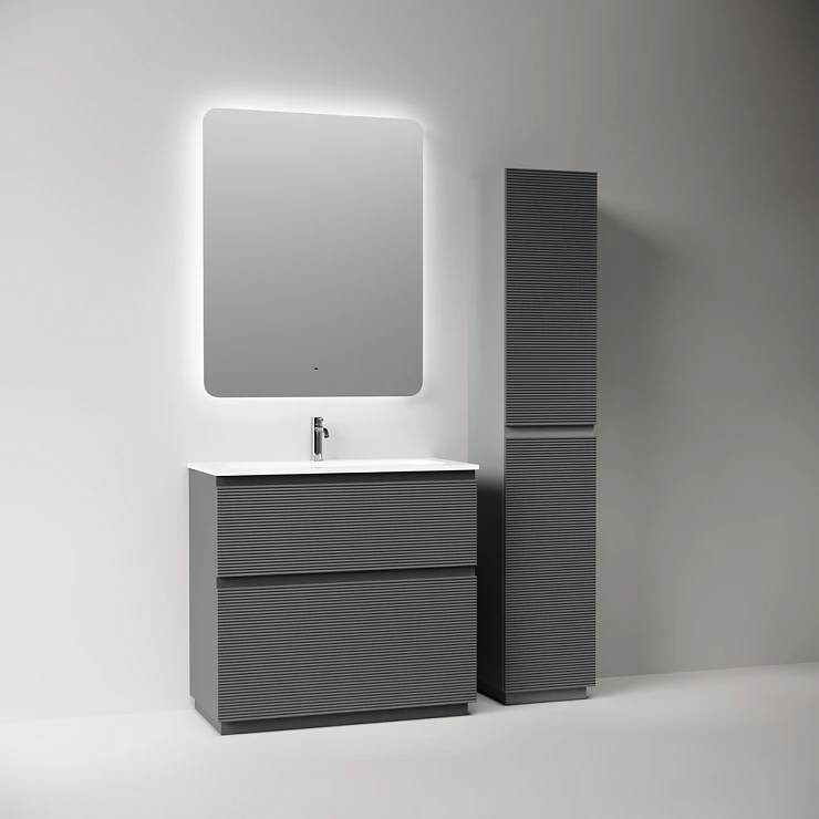 Тумба с раковиной Sancos Folk Floor 90 напольная, Grey soft