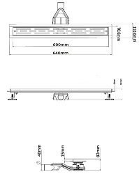 Душевой лоток ESBANO Combi TILE длина 60 см матовый хром ESTRCOMTILE60MC