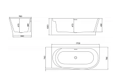 Ванна акриловая BelBagno 170x78 левосторонняя BB410-1700-780-L белая глянцевая