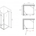 Душевой уголок ABBER Zart 100x90см AG08100-S91 профиль хром, стекло прозрачное