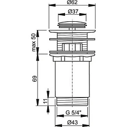 Донный клапан AlcaPlast A391 хром