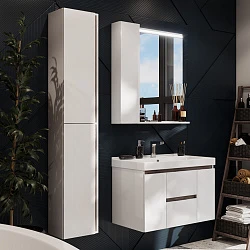 Зеркало-шкаф Aquaton Рене 80 1A222502NRC80 белый, грецкий орех