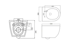 Чаша подвесного унитаза Cezares Stylus CZR-6601-TH-TOR