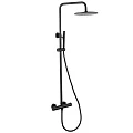 Душевая стойка ABBER Wasser Kreis AF8160B с термостатом, без излива, черная матовая
