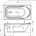 Акриловая ванна Aquanet West 130x70 со шторкой Aquanet Alfa 4 NF6222-pivot 204051 + 196049 белая