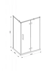Душевой уголок Bravat Blackline 80x120см BS120.3113AB профиль черный, стекло прозрачное