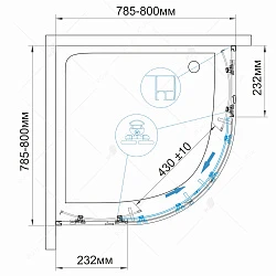 Душевой уголок RGW Classic CL-53 80x80см 06095388-11 профиль хром, стекло прозрачное