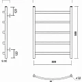 Полотенцесушитель водяной Domoterm Калипсо П5 50x50 4680746598311 черный матовый