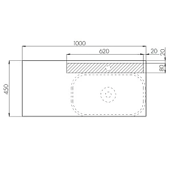 Столешница Aquaton Мишель 80 1A253003MIX40 c панелью, дуб эндгрейн