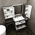 Тумба с раковиной Style Line Бергамо мини 80 напольная, антискрейч черный матовый