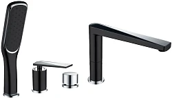 Смеситель на борт ванны Boheme Venturo 370-B черный / хром