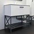 Тумба с раковиной Comforty Бредфорд-90 00-00009955CF белая глянцевая