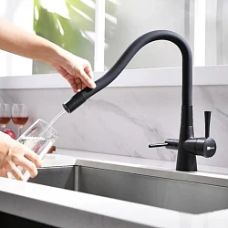 Смеситель для кухни Lemark Comfort LM3075GM черный матовый