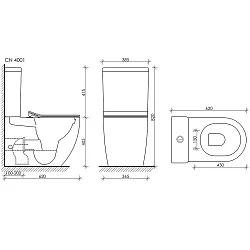 Чаша для унитаза-компакта Ceramica Nova Metropol CN4001-B с крышкой-сиденьем