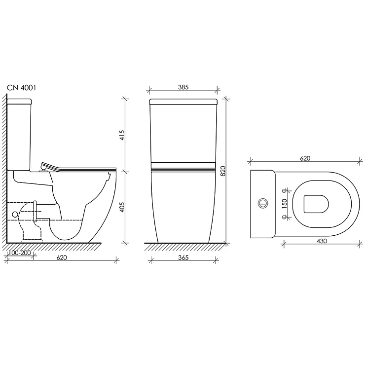 Чаша для унитаза-компакта Ceramica Nova Metropol CN4001-B с крышкой-сиденьем
