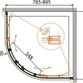 Душевой уголок Cezares Relax 80x80см RELAX-R-2-80-P-Bi профиль белый, стекло рифленое