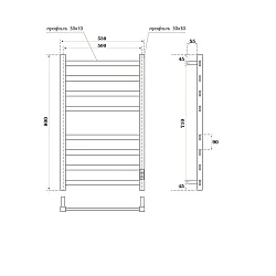 Полотенцесушитель электрический Bonna Tephida 800x500 BNP-EV81/10Q31F-dt8050Gt графит